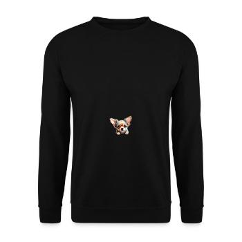 Chihuahua Tête De Chien Mignon Animal Amour - Sweat-shirt Unisexe - noir - Devant - Alina (178cm) & Michal (187cm)