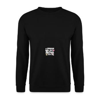 Silk Chicken a Day Silk Chicken Breeder Gift - Unisex Sweatshirt - black - Front - Alina (178cm) & Michal (187cm)
