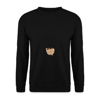 Holz Liebesgefühl Herz Kettensäge Waldarbeiter - Unisex Pullover - Schwarz - Vorne - Alina (178cm) & Michal (187cm)