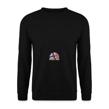 Norwegen Wikinger Flagge Skandinavien Urlaub - Unisex Pullover - Schwarz - Vorne - Alina (178cm) & Michal (187cm)