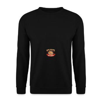 Mehr brauche ich nicht Leberkäse Brötchen - Unisex Pullover - Schwarz - Vorne - Alina (178cm) & Michal (187cm)