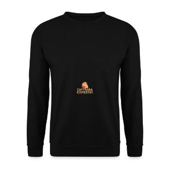 Capybara Expertin Wasserschwein Mädchen Geschenk - Unisex Pullover - Schwarz - Vorne - Alina (178cm) & Michal (187cm)