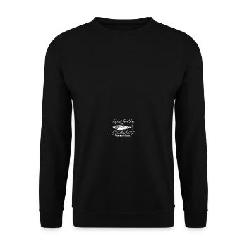 Mein Forellen Glücksshirt Angel Fischen Zubehör - Unisex Pullover - Schwarz - Vorne - Alina (178cm) & Michal (187cm)