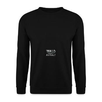 Wald statt Asphalt Naturschutz - Unisex Pullover - Schwarz - Vorne - Alina (178cm) & Michal (187cm)