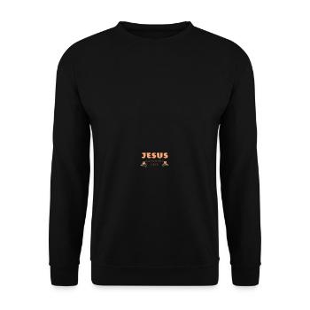 Jesus saved my Life Christliches Damen - Unisex Pullover - Schwarz - Vorne - Alina (178cm) & Michal (187cm)
