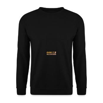 Gott ist mit uns Blume - Unisex Pullover - Schwarz - Vorne - Alina (178cm) & Michal (187cm)