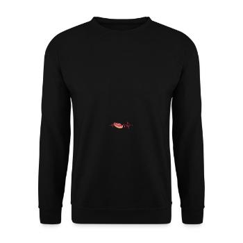 Mett Heartbeat Herzschlag Mett Brötchen Geschenk - Unisex Pullover - Schwarz - Vorne - Alina (178cm) & Michal (187cm)