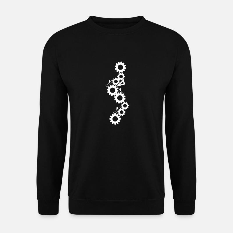 Skoliose Zahnräder weiss - Unisex Pullover - Schwarz