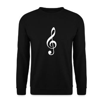 Notenschlüssel | Musik | Klang - Unisex Pullover - Schwarz - Vorne - Alina (178cm) & Michal (187cm)