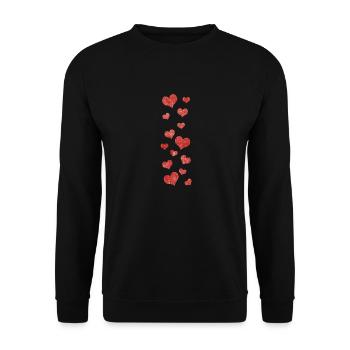 Cœur - Sweat-shirt Unisexe - noir - Devant - Alina (178cm) & Michal (187cm)