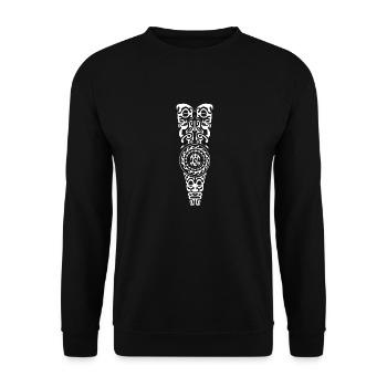 White 96 Maori Chest Logo - Unisex Sweatshirt - black - Front - Alina (178cm) & Michal (187cm)