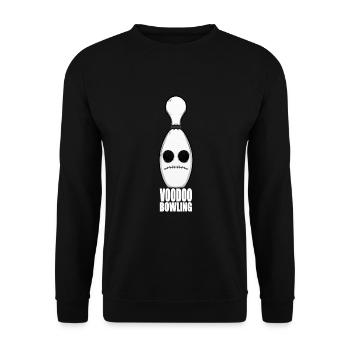 BOWLING VOODOO funny humor bowling comic - Unisex Sweatshirt - black - Front - Alina (178cm) & Michal (187cm)