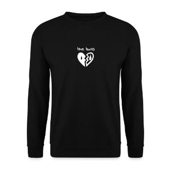 Love Hurts. Liebe tut weh - Unisex Pullover - Schwarz - Vorne - Alina (178cm) & Michal (187cm)