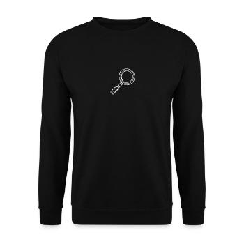 Lupe Detektiv Sherlock Vergrößern Geschenk - Unisex Pullover - Schwarz - Vorne - Alina (178cm) & Michal (187cm)