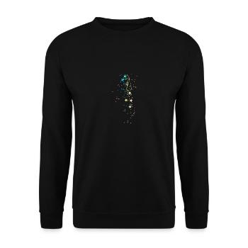 sterne, zeichnung,bunte sterne,pastell - Unisex Pullover - Schwarz - Vorne - Alina (178cm) & Michal (187cm)