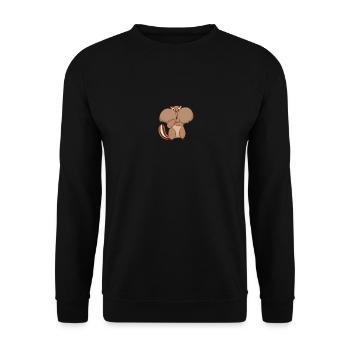 Streifenhörnchen mit vollem Mund - Unisex Pullover - Schwarz - Vorne - Alina (178cm) & Michal (187cm)