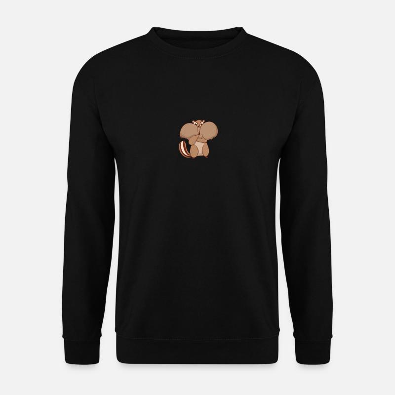 Streifenhörnchen mit vollem Mund - Unisex Pullover - Schwarz