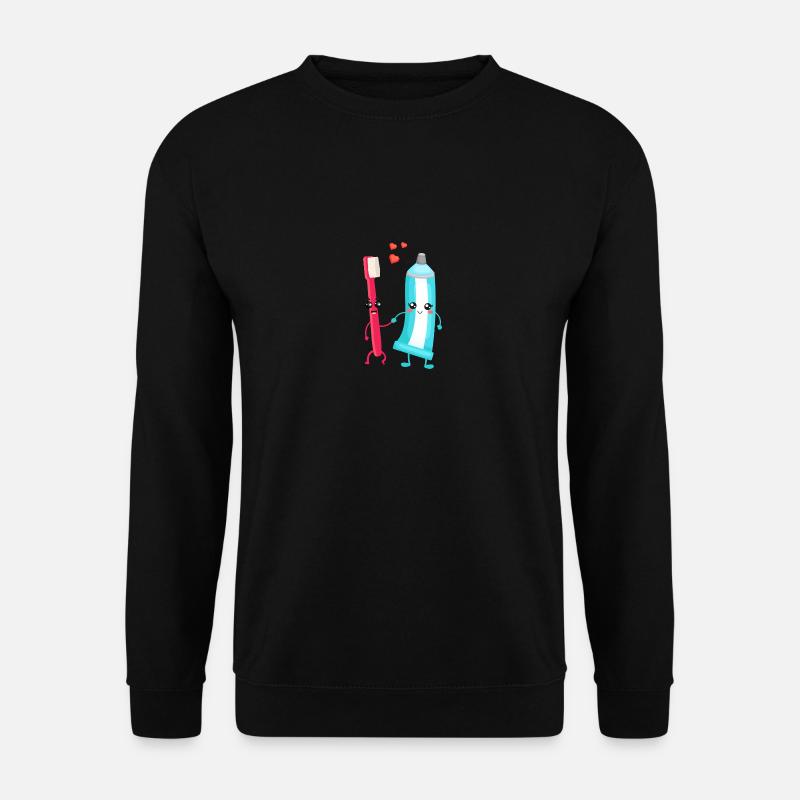 Zahnbürste & Zahnpasta Paar Geschenk für Zahnärzte - Unisex Pullover - Schwarz