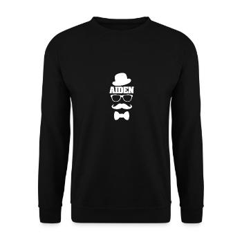 First name Aiden - Unisex Sweatshirt - black - Front - Alina (178cm) & Michal (187cm)