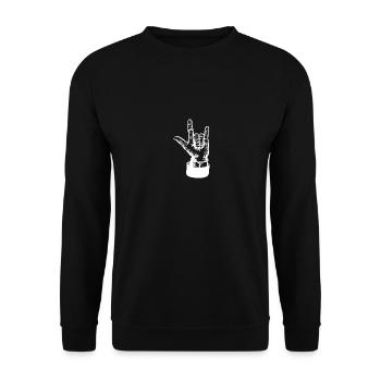 Hand Drawn Three Fingers - Unisex Sweatshirt - black - Front - Alina (178cm) & Michal (187cm)