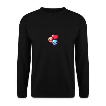 Balloon hearts also for children and birthdays - Unisex Sweatshirt - black - Front - Alina (178cm) & Michal (187cm)