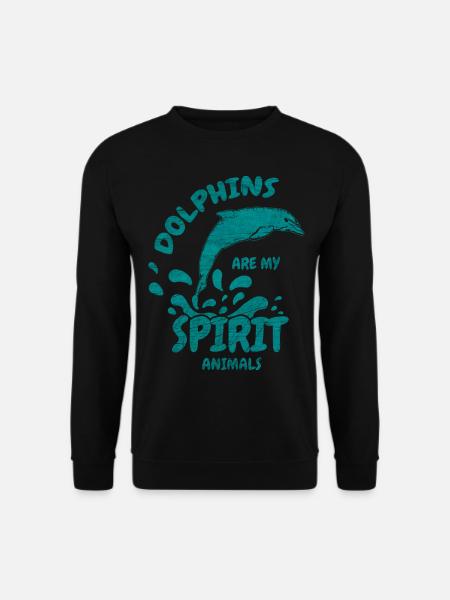 Delfin Delphin Meerestier Tier Meer Geschenk - Unisex Pullover - Schwarz