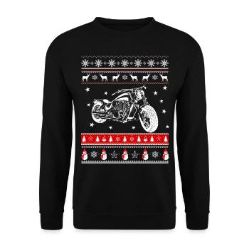 Chopper and Christmas - Unisex Sweatshirt - black - Front - Alina (178cm) & Michal (187cm)