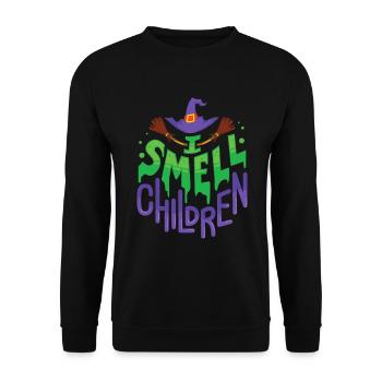 Je sens les enfants - Cadeau Sorcière d'Halloween - Sweat-shirt Unisexe - noir - Devant - Alina (178cm) & Michal (187cm)