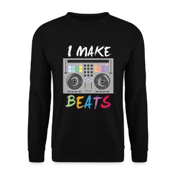 Je fais des beats - DJ Music Electric Mixer Mix - Sweat-shirt Unisexe - noir - Devant - Alina (178cm) & Michal (187cm)