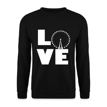 Riesenrad Freizeitpark Liebe Karussell Kirmes - Unisex Pullover - Schwarz - Vorne - Alina (178cm) & Michal (187cm)