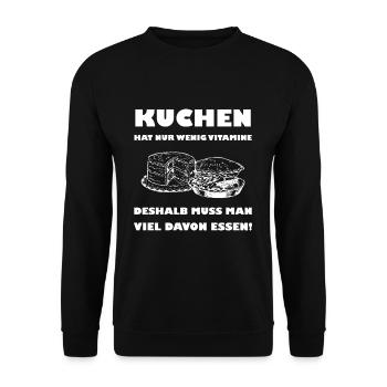 Le gâteau a peu de vitamines. - Sweat-shirt Unisexe - noir - Devant - Alina (178cm) & Michal (187cm)