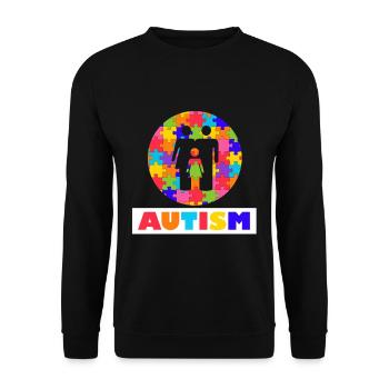 Vintage Autism Autism Awareness Month - Unisex Pullover - Schwarz - Vorne - Alina (178cm) & Michal (187cm)