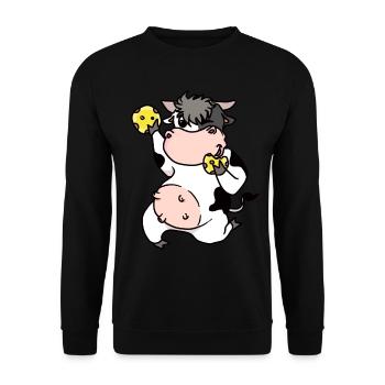 Drôle de biscuits de bonbons de vache grignotage - Sweat-shirt Unisexe - noir - Devant - Alina (178cm) & Michal (187cm)