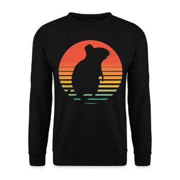 Degus | Funny Degu | Vintage Retro Sun - Unisex Sweatshirt - black - Front - Alina (178cm) & Michal (187cm)