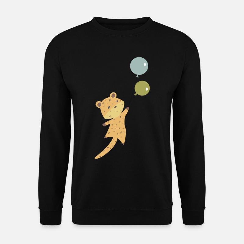 leopard Ballons leo fliegt nach oben süße Tiere - Unisex Pullover - Schwarz
