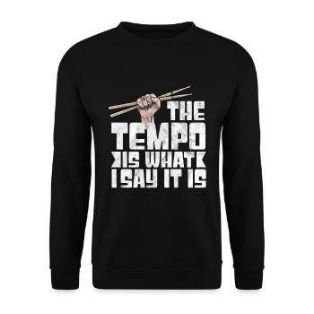 Schlagzeug Musik Drum'n'bass Drumset Tempo Rock - Unisex Pullover - Schwarz - Vorne - Alina (178cm) & Michal (187cm)