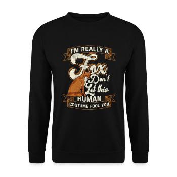 Fuchs - Unisex Pullover - Schwarz - Vorne - Alina (178cm) & Michal (187cm)