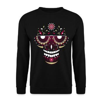 Skull Smiling - Unisex Sweatshirt - black - Front - Alina (178cm) & Michal (187cm)