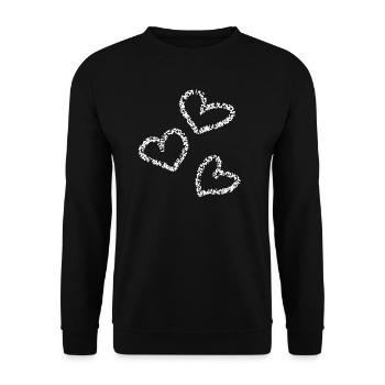 Cœur coeur - Sweat-shirt Unisexe - noir - Devant - Alina (178cm) & Michal (187cm)
