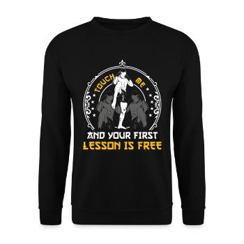 Muay Thai - Unisex Sweatshirt - black - Front - Alina (178cm) & Michal (187cm)