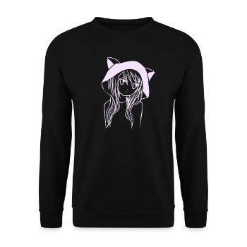 Manga Fille Anime - Sweat-shirt Unisexe - noir - Devant - Alina (178cm) & Michal (187cm)