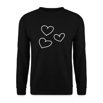 herzen herz - Unisex Pullover - Schwarz - Vorne - Alina (178cm) & Michal (187cm)