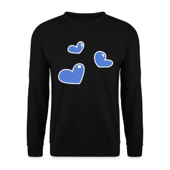 blaue herzen - Unisex Pullover - Schwarz - Vorne - Alina (178cm) & Michal (187cm)