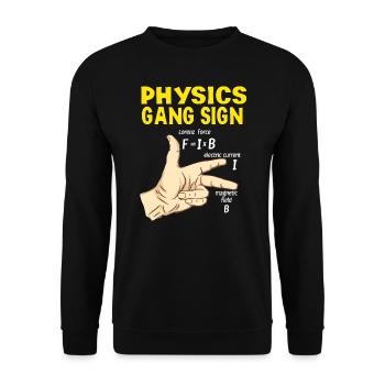 Gang-Zeichen Physik - Unisex Pullover - Schwarz - Vorne - Alina (178cm) & Michal (187cm)