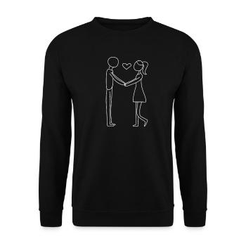 love love - Unisex Sweatshirt - black - Front - Alina (178cm) & Michal (187cm)