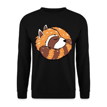 Red Sleepy Panda Chillen Entspannen - Unisex Pullover - Schwarz - Vorne - Alina (178cm) & Michal (187cm)