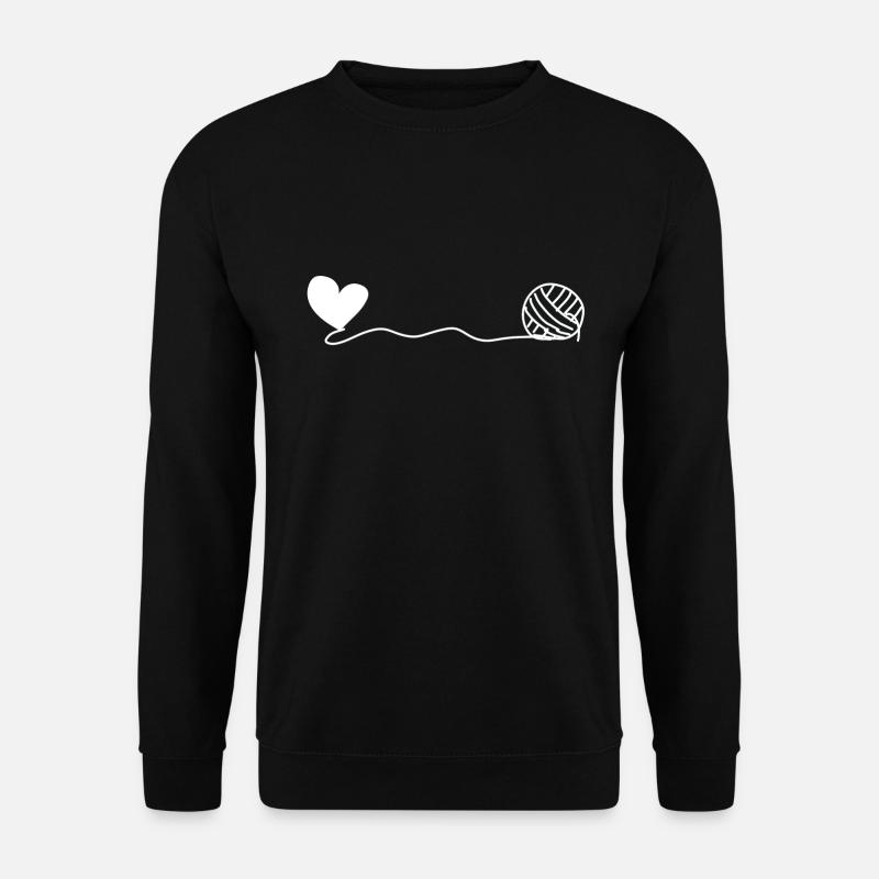 herz wolle - Unisex Pullover - Schwarz