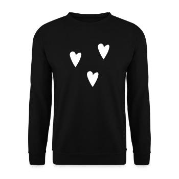 cœur - Sweat-shirt Unisexe - noir - Devant - Alina (178cm) & Michal (187cm)