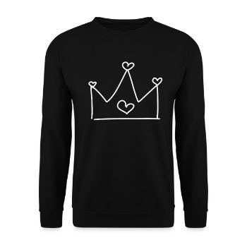 krone symbol - Unisex Pullover - Schwarz - Vorne - Alina (178cm) & Michal (187cm)