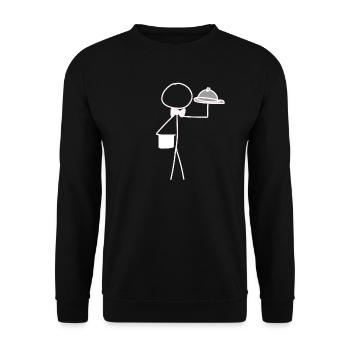 serve waiters - Unisex Sweatshirt - black - Front - Alina (178cm) & Michal (187cm)